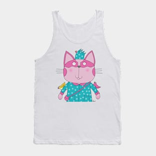 Cat Goof Little Girl Attending Pre-K Tank Top